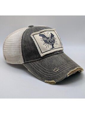 Mother Hen Distressed Women's Denim Hat Cap Snapback Indigo Soul Mesh Back